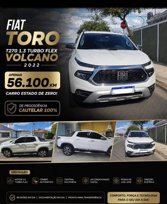 FIAT TORO 1.3 TURBO 270 FLEX VOLCANO AT6 FIAT TORO 1.3 TURBO 270 FLEX VOLCANO AT6